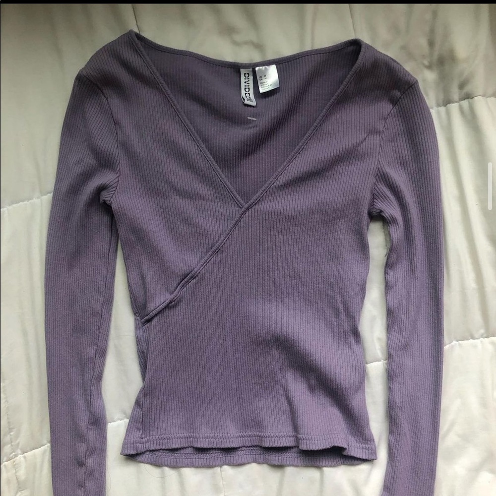 purple long sleeved top